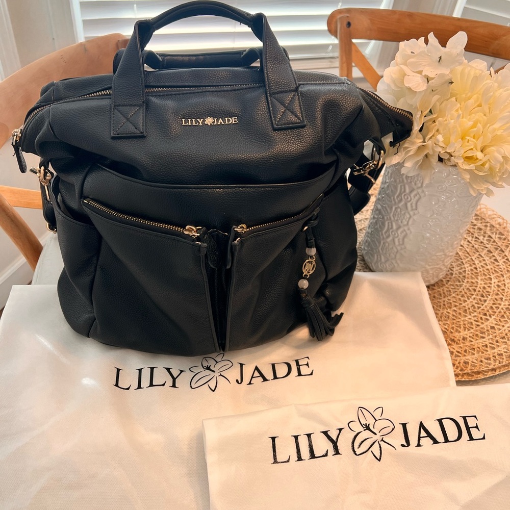 Lily Jade Black Leather Backpack